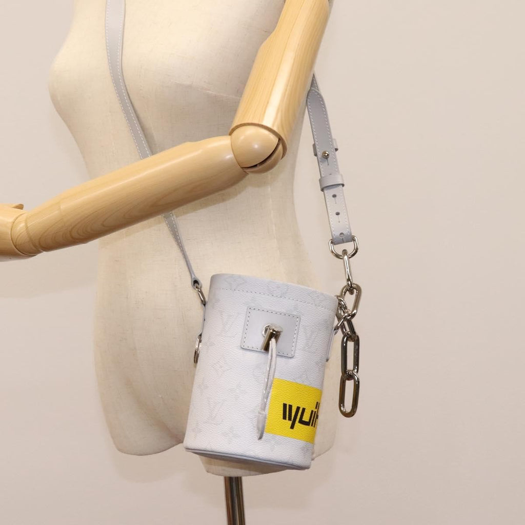 Louis Vuitton Chalk Nano Bag Limited Edition Logo Story Monogram Canvas Gray Canvas Clutche & Pouche Bag (Pre-Owned)