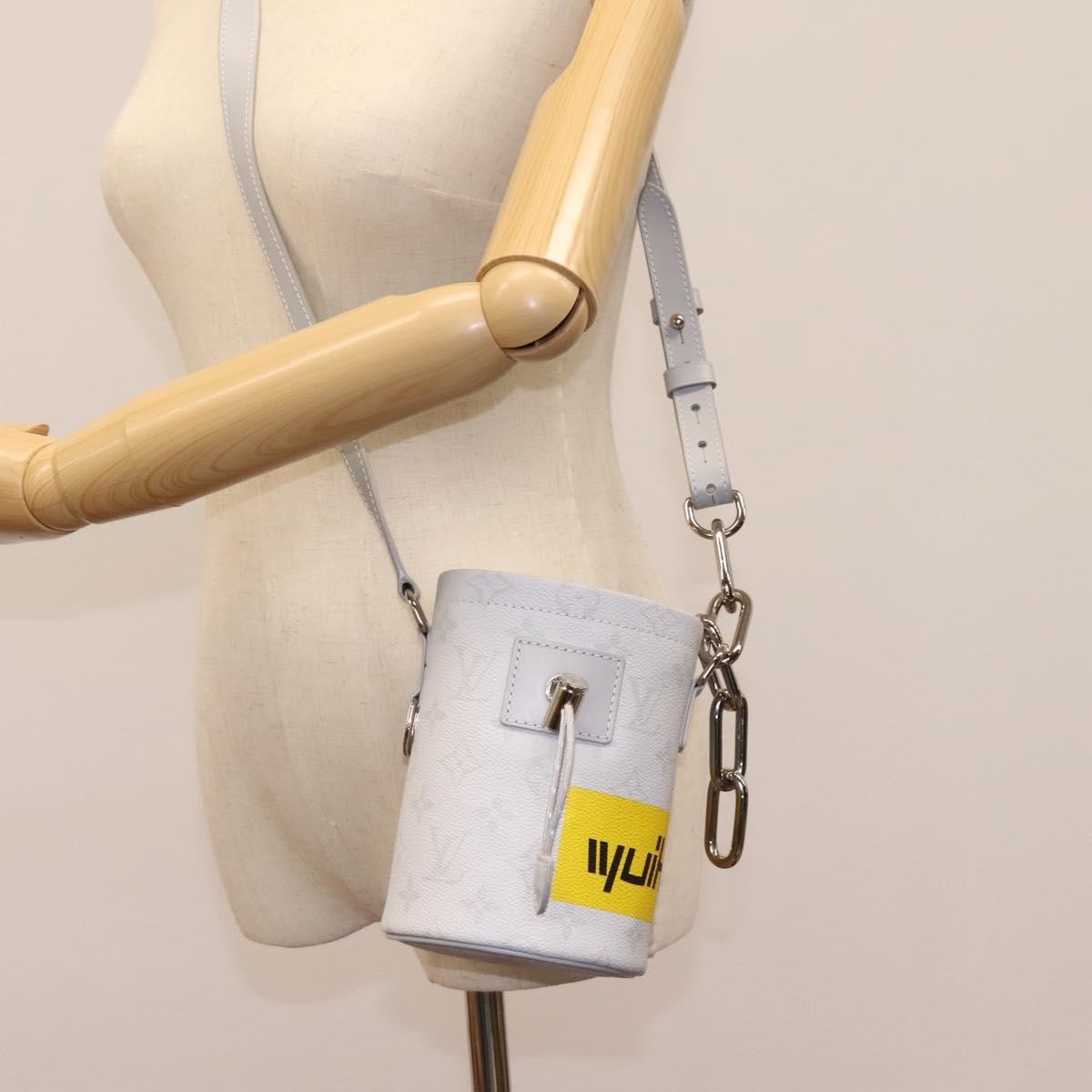 Louis Vuitton Chalk Nano Bag Limited Edition Logo Story Monogram Canvas Gray Canvas Clutche & Pouche Bag (Pre-Owned)