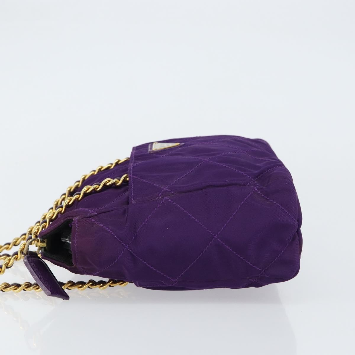 Prada Re-Edition 1995 Chain Tote Quilted Re-Nylon Purple Nylon Shoulder Bag Bag (Pre-Owned)