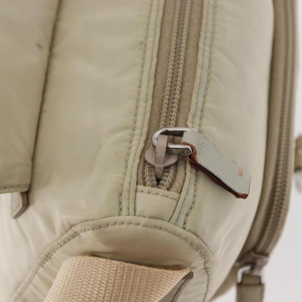 Prada Buckle Messenger Bag Tessuto Beige Nylon Shoulder Bag Bag (Pre-Owned)