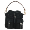 Prada Double Pocket Drawstring Shoulder Bag Tessuto Black Nylon Shoulder Bag Bag (Pre-Owned)