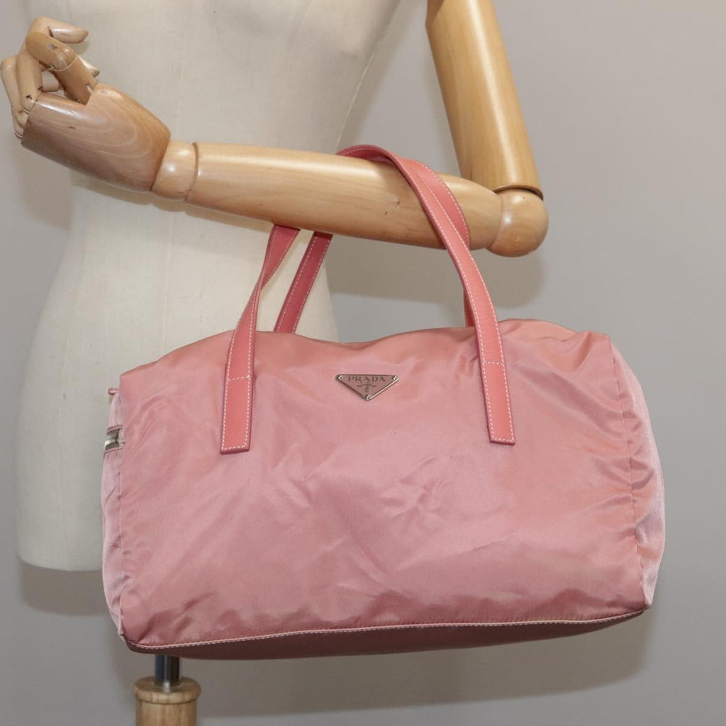 Prada Vintage Boston Bag Nylon Pink Nylon Travel Bag Bag (Pre-Owned)