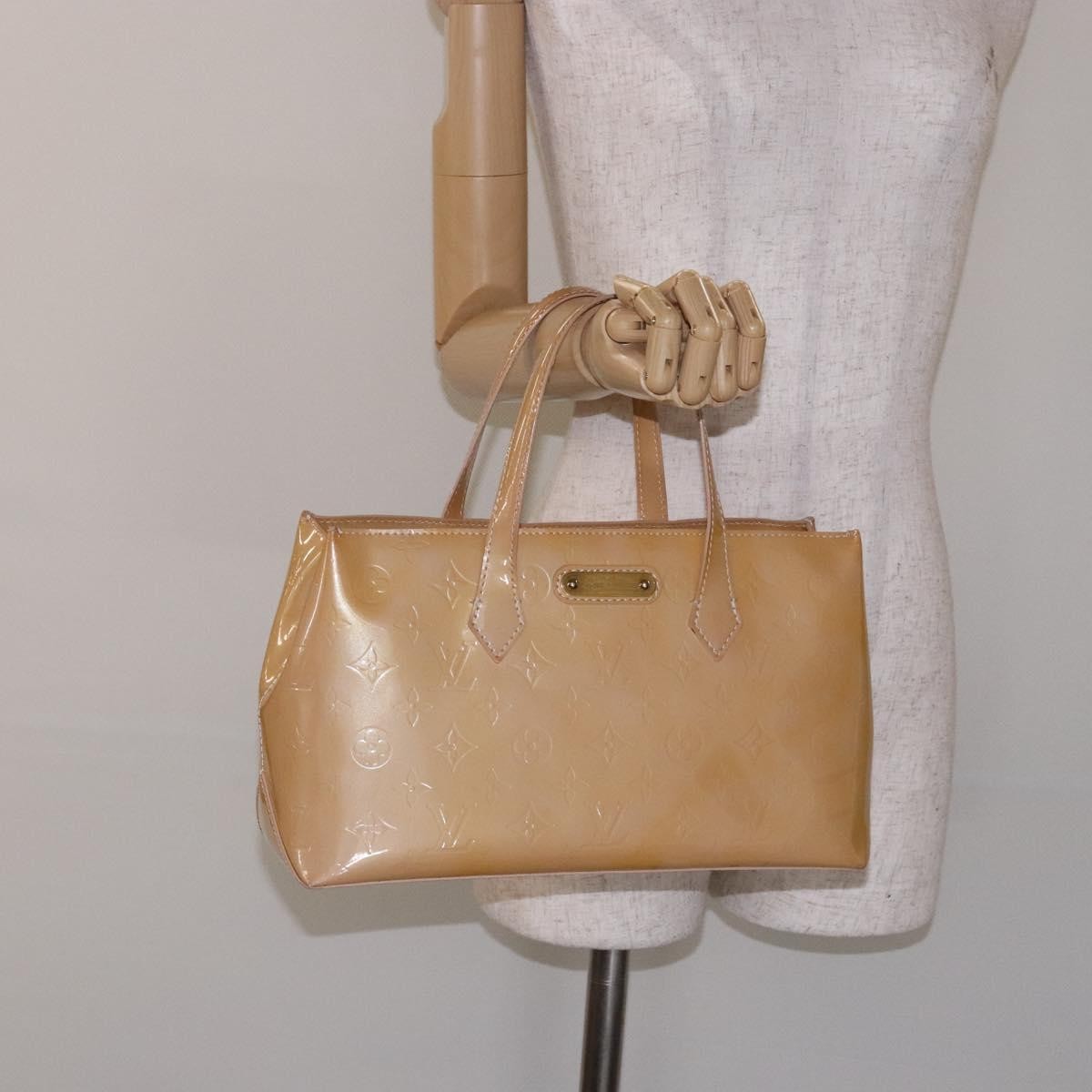 Louis Vuitton Wilshire Handbag Monogram Vernis Beige Patent_Leather Bag (Pre-Owned)