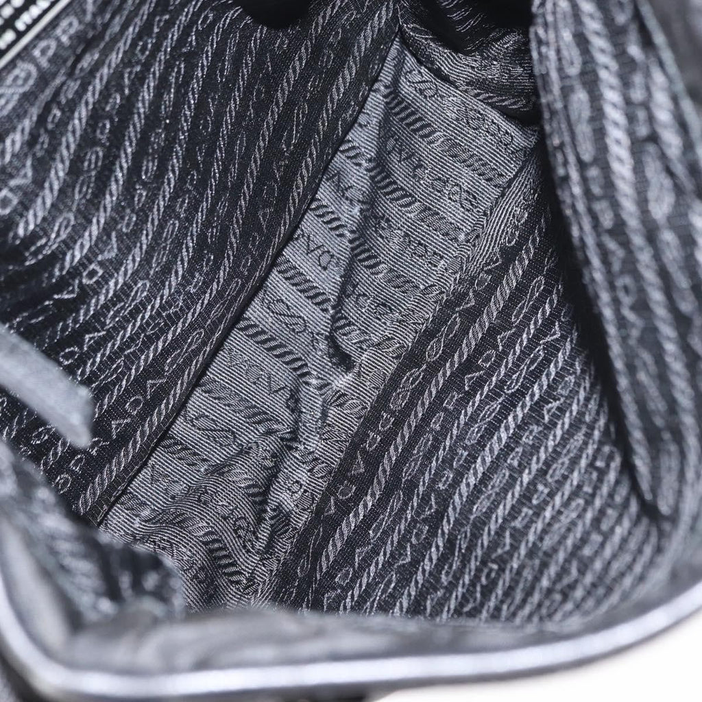 Prada Logo Flap Messenger Bag Tessuto Black Nylon Shoulder Bag Bag (Pre-Owned)