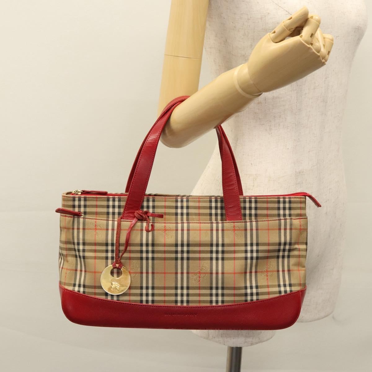Burberry Nova Check Handbag Nova Check Canvas And Leather Beige Canvas Handbag (Pre-Owned)