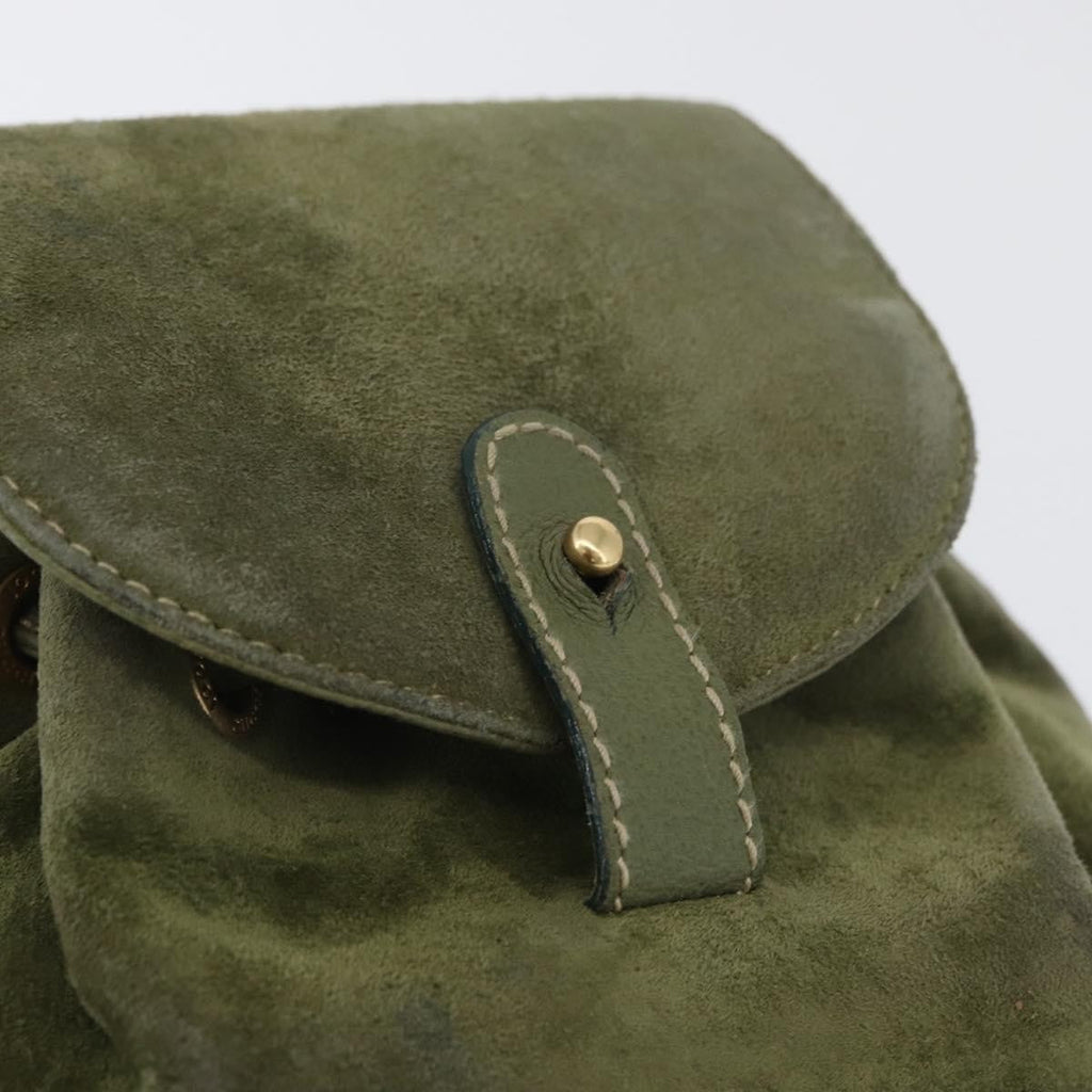Gucci Gucci Bamboo Backpack Daim Khaki Leather Backpack Bag (Pre-Owned)