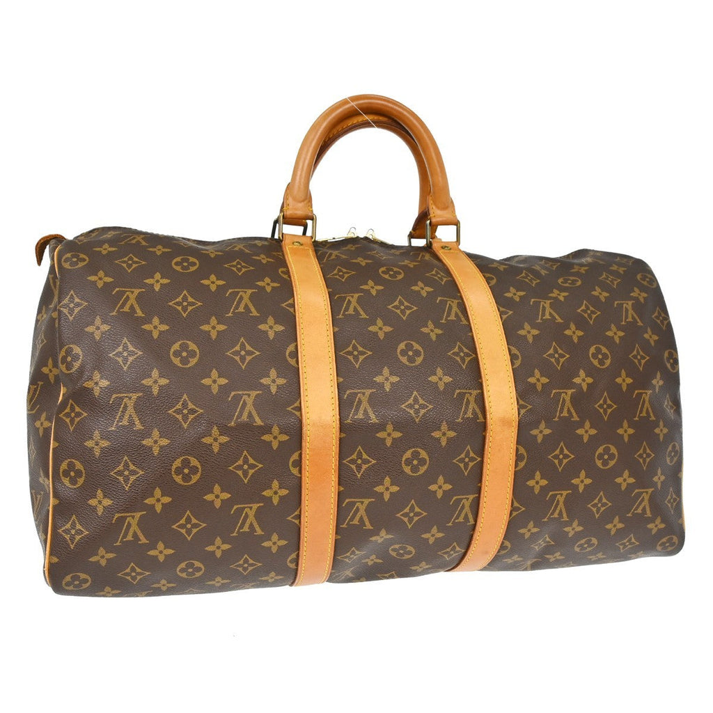 Louis Vuitton Keepall Bag Monogram Canvas Brown Canvas Travel Bag Bag (Pre-Owned)