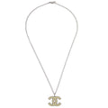 Chanel Cc Pendant Necklace Metal Silver Silver_Plated Necklace Jewelry (Pre-Owned)