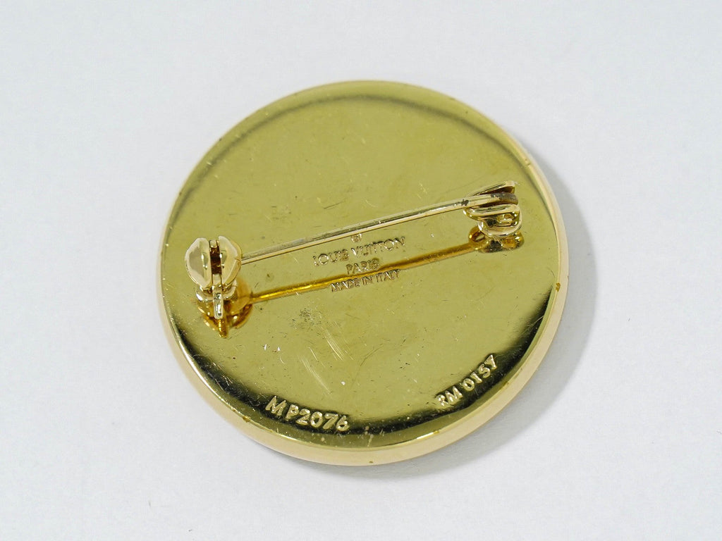 Louis Vuitton Single Lv Snowflake Pin Metal Brown Gold_Plated Brooch Jewelry (Pre-Owned)
