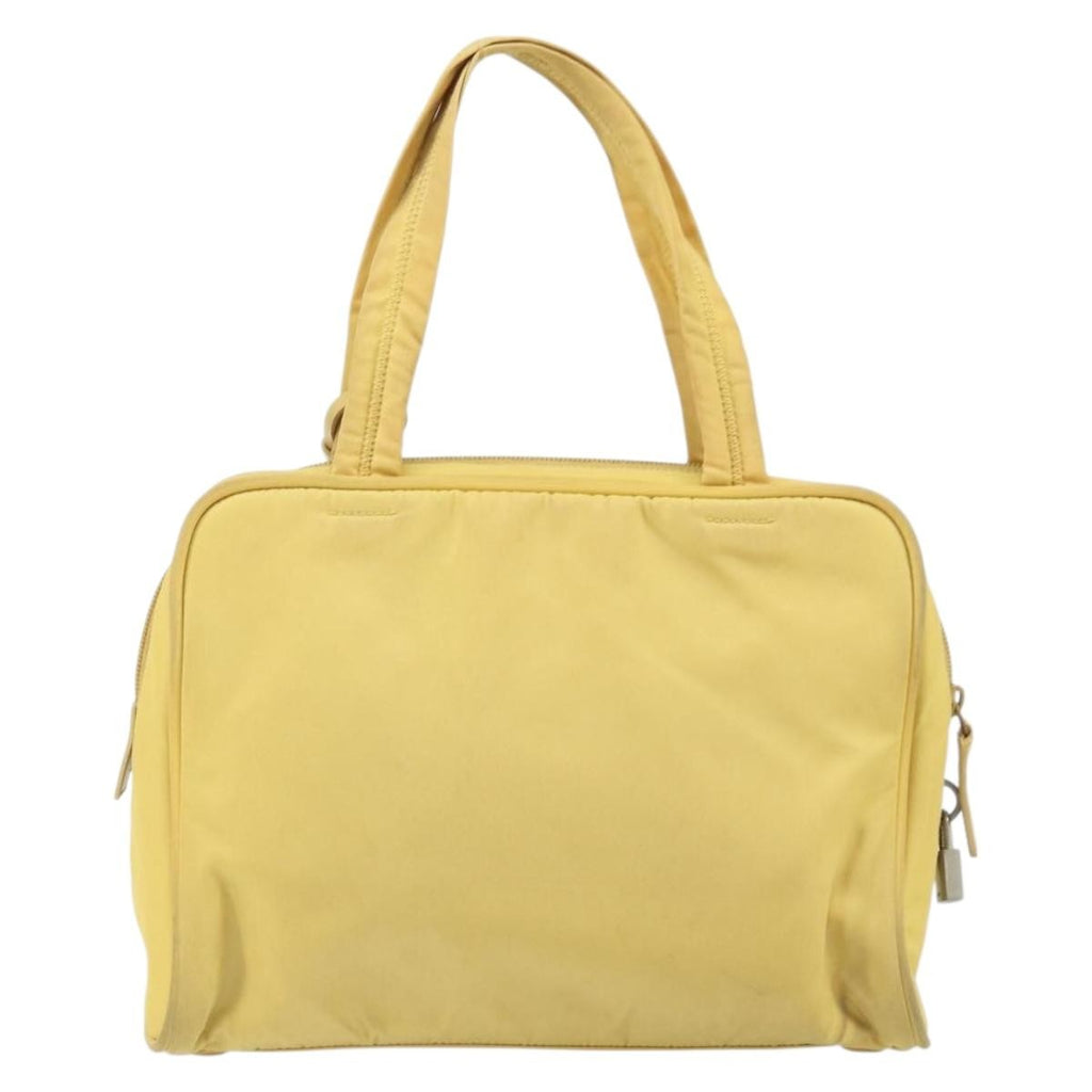 Prada Zip Around Tote Tessuto Yellow Nylon Handbag (Pre-Owned)
