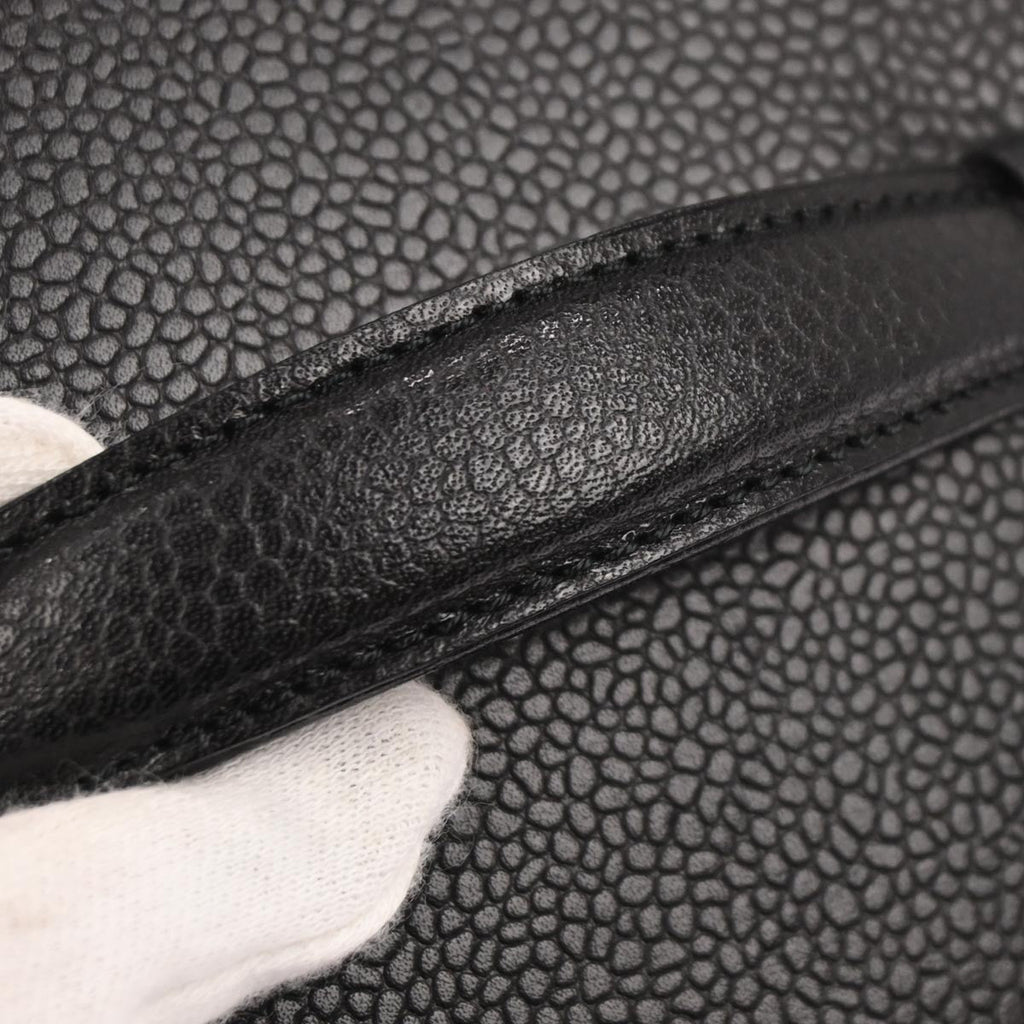 Chanel Vintage Timeless Cosmetic Case Caviar Black Leather Clutche & Pouche Bag (Pre-Owned)