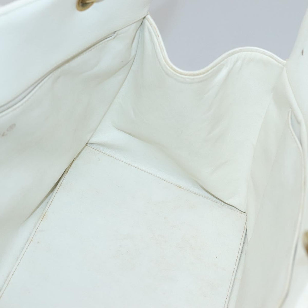 Chanel Vintage Grand Shopping Tote Quilted Caviar White Leather Bag (Pre-Owned)