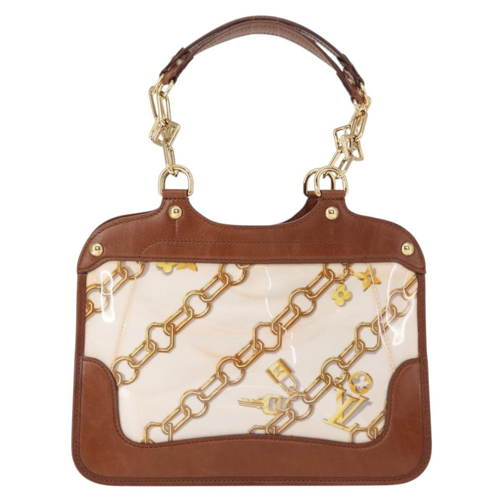 Louis Vuitton Charms Cabas Pvc Over Printed Silk Brown Canvas Handbag (Pre-Owned)
