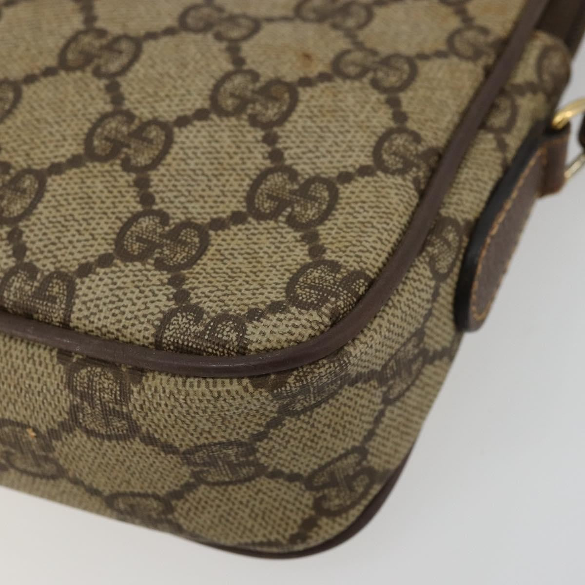 Gucci Gg Supreme Shoulder Bag Canvas Beige Canvas Handbag (Pre-Owned)