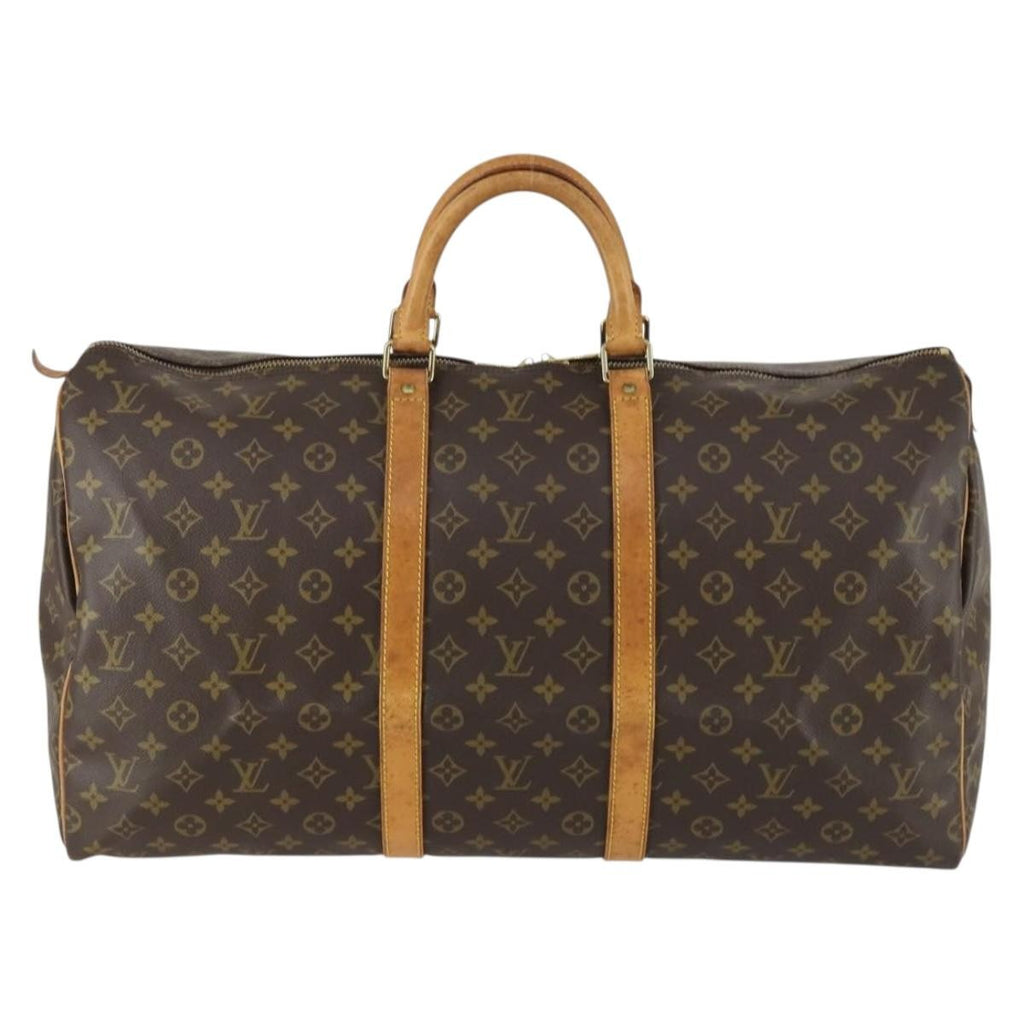 Louis Vuitton Keepall Bag Monogram Canvas Brown Canvas Travel Bag Bag (Pre-Owned)