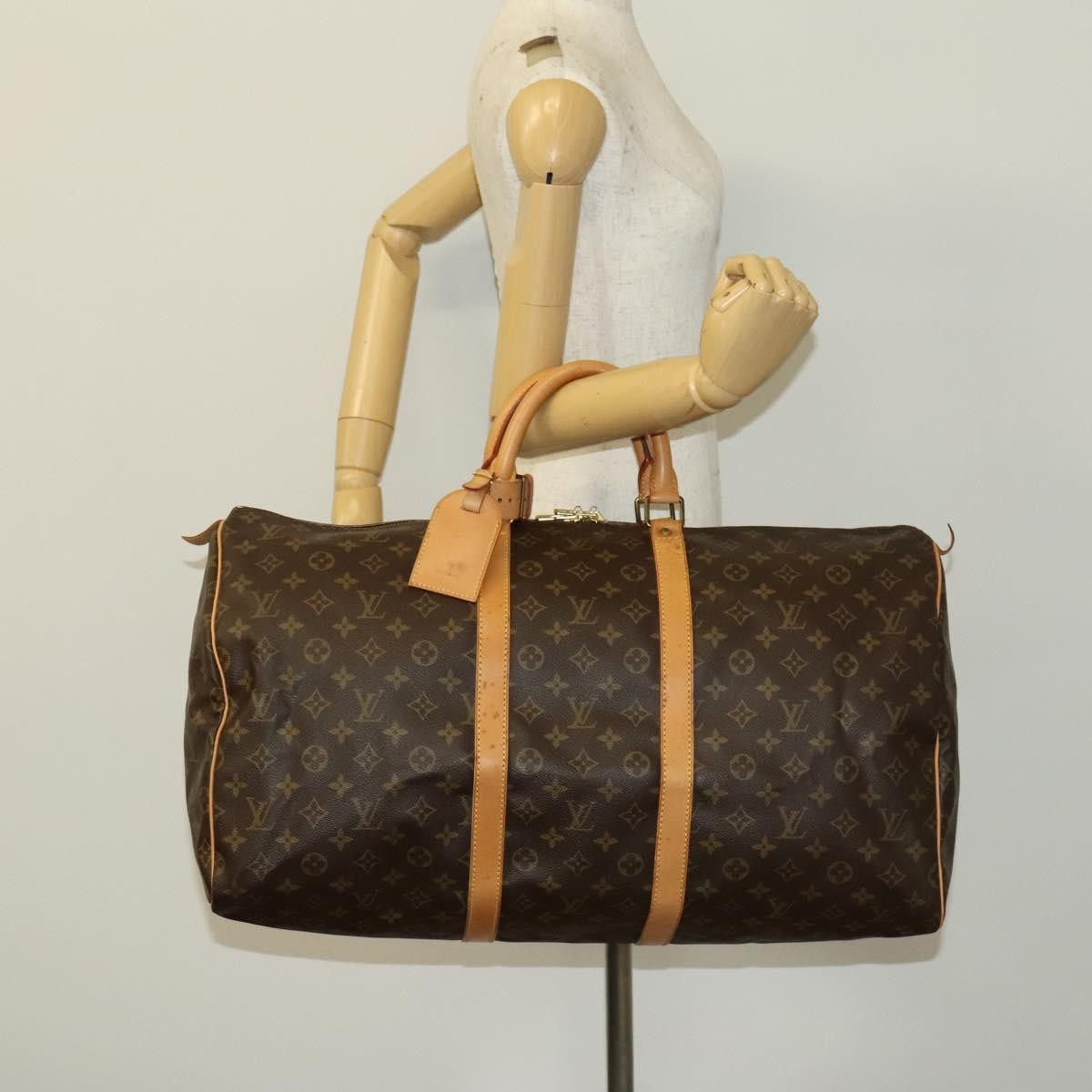 Louis Vuitton Keepall Bag Monogram Canvas Brown Canvas Travel Bag Bag (Pre-Owned)