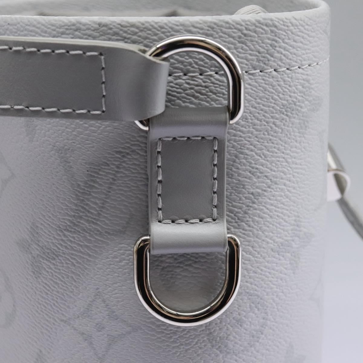 Louis Vuitton Chalk Nano Bag Limited Edition Logo Story Monogram Canvas Gray Canvas Clutche & Pouche Bag (Pre-Owned)