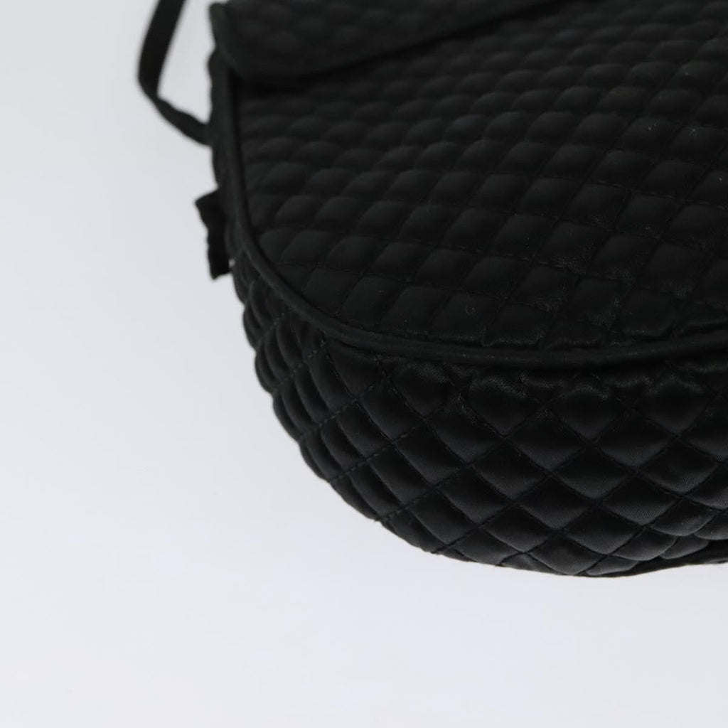 Bottega Veneta Intrecciato Clutch Bag Calfskin Black Satin Shoulder Bag Bag (Pre-Owned)