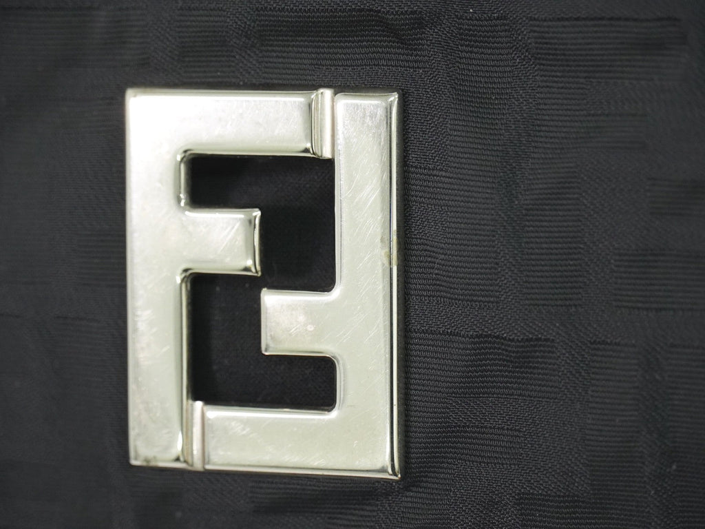 Fendi Zucca Tote Bag Canvas Black Canvas Tote Bag Bag (Pre-Owned)