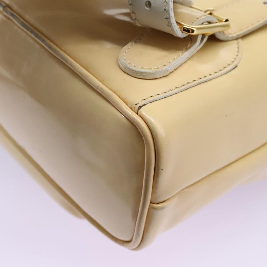 Gucci Vintage Bamboo Backpack Patent Beige Patent_Leather Backpack Bag (Pre-Owned)