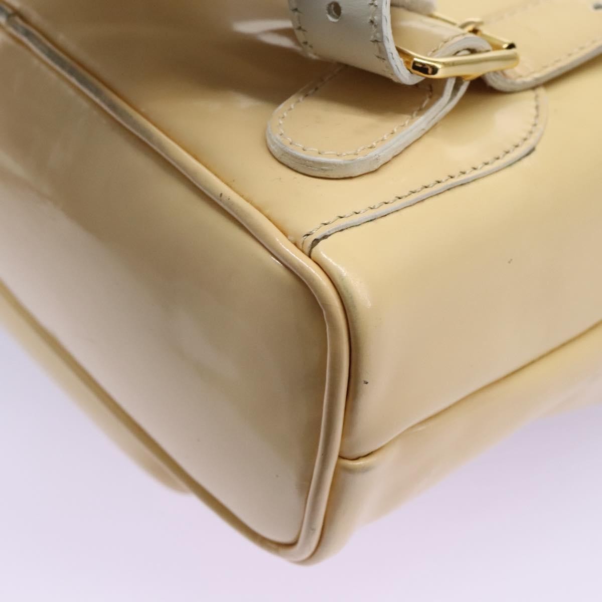 Gucci Vintage Bamboo Backpack Patent Beige Patent_Leather Backpack Bag (Pre-Owned)