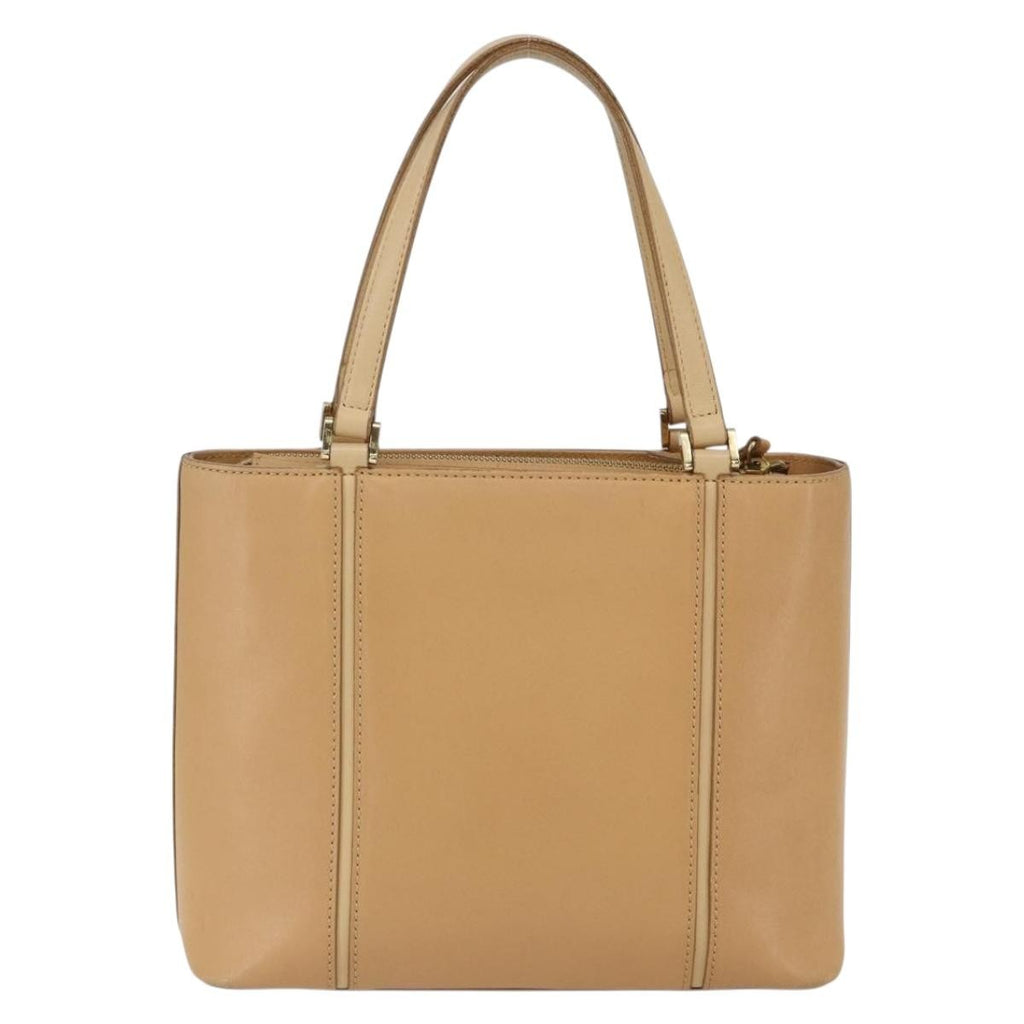Burberry Vintage Handbag Leather Beige Leather Handbag (Pre-Owned)