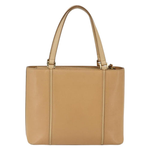 Burberry Vintage Handbag Leather Beige Leather Handbag (Pre-Owned)