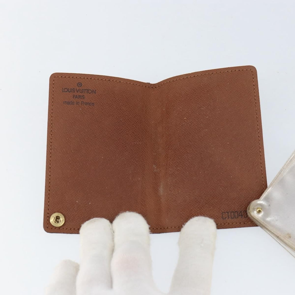 Louis Vuitton Porte Cartes Pression Card Case Monogram Canvas Brown Canvas Card Holders Accessory (Pre-Owned)
