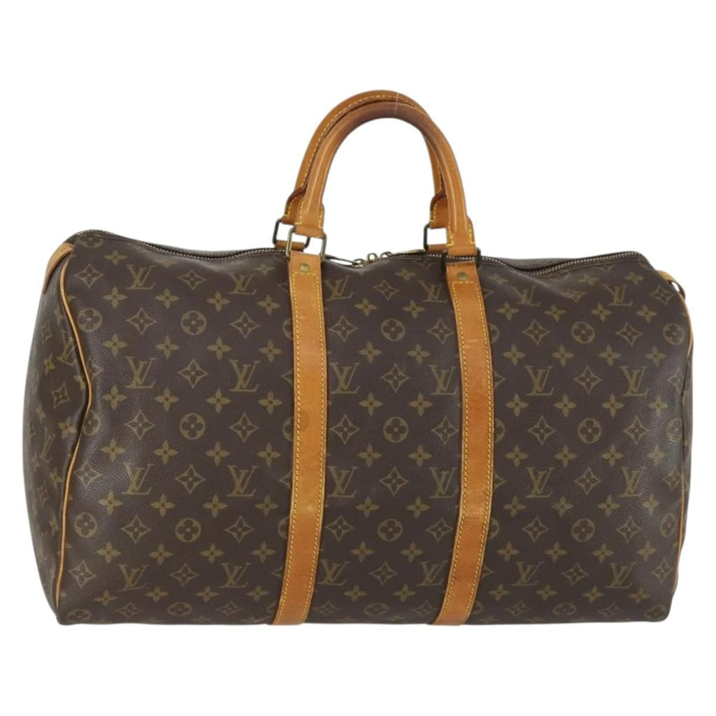 Louis Vuitton Keepall Bag Monogram Canvas Brown Canvas Travel Bag Bag (Pre-Owned)