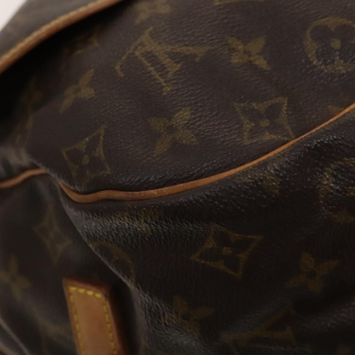 Louis Vuitton Saumur Handbag Monogram Canvas Brown Canvas Shoulder Bag Bag (Pre-Owned)