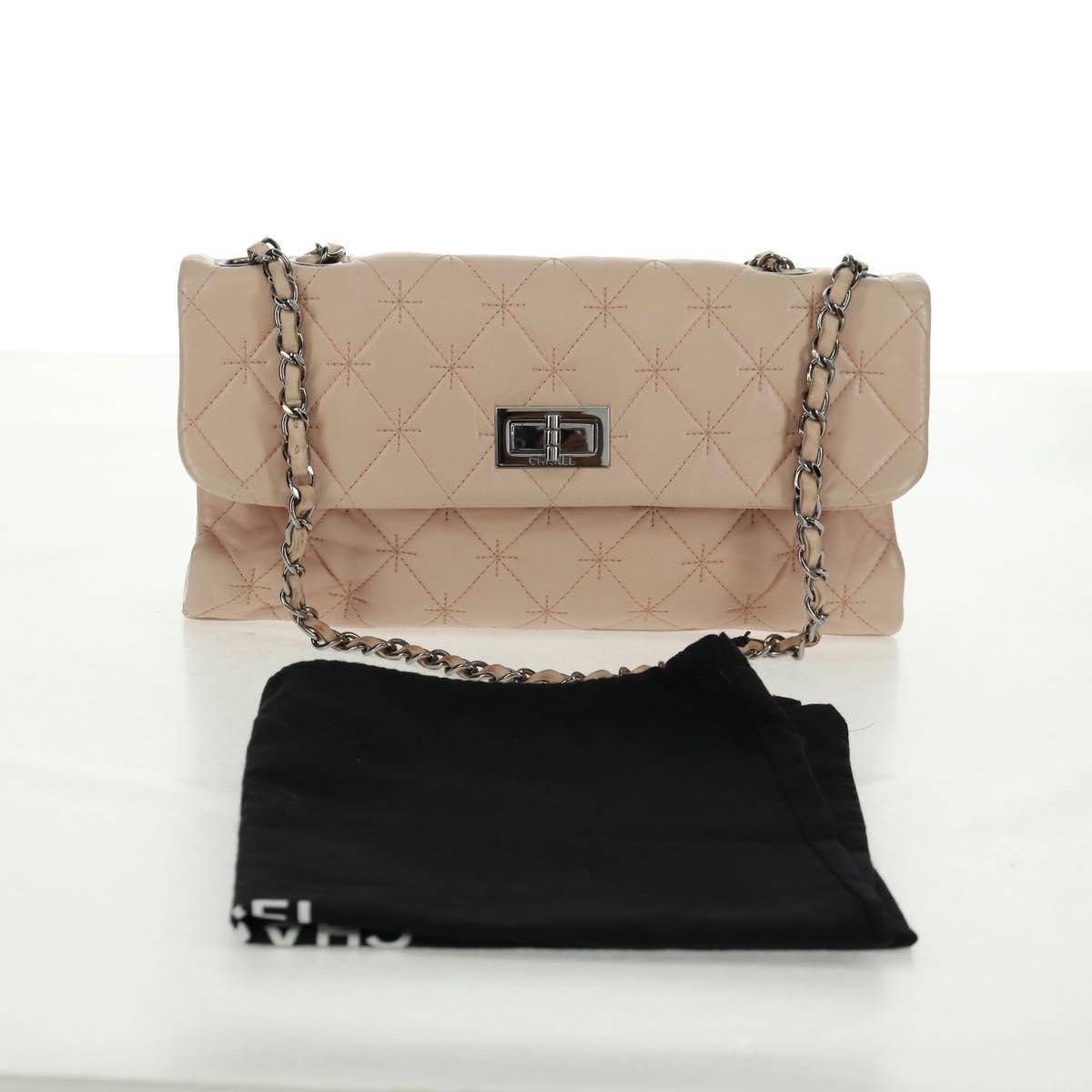 Chanel 2.55 Shoulder Bag Leather Pink Leather Shoulder Bag Bag (Pre-Owned)