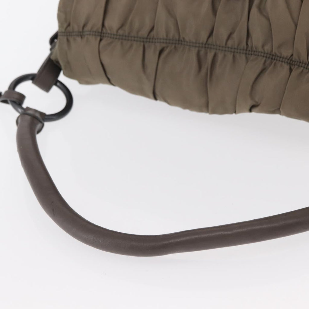 Prada Gaufre Convertible Hobo Tessuto Gray Nylon Shoulder Bag Bag (Pre-Owned)