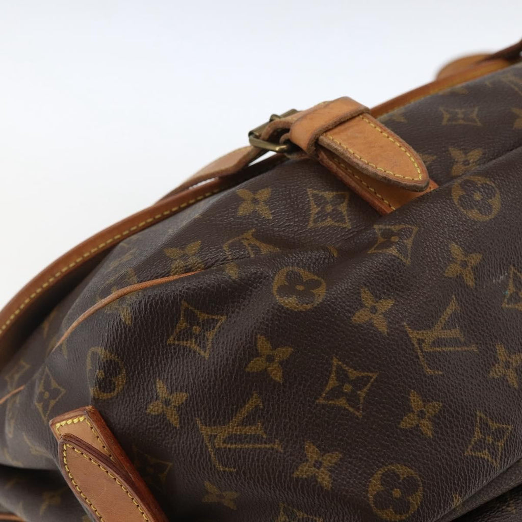 Louis Vuitton Saumur Handbag Monogram Canvas Brown Canvas Shoulder Bag Bag (Pre-Owned)