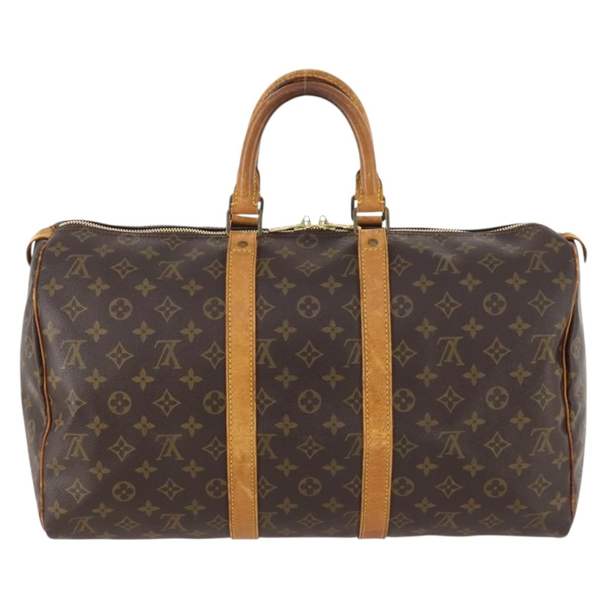 Louis Vuitton Keepall Bag Monogram Canvas Brown Canvas Travel Bag Bag (Pre-Owned)