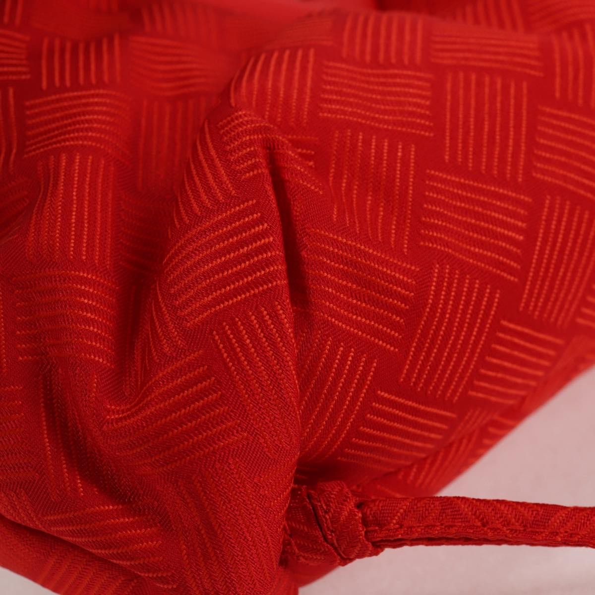 Bottega Veneta Point Shoulder Bag Chunky Knit Fabric Red Nylon Shoulder Bag Bag (Pre-Owned)