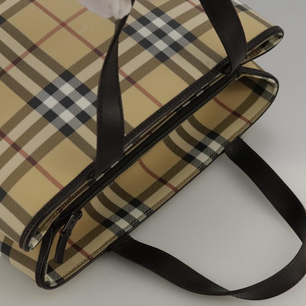 Burberry Nova Check Handbag Nova Check Canvas And Leather Beige Canvas Handbag (Pre-Owned)