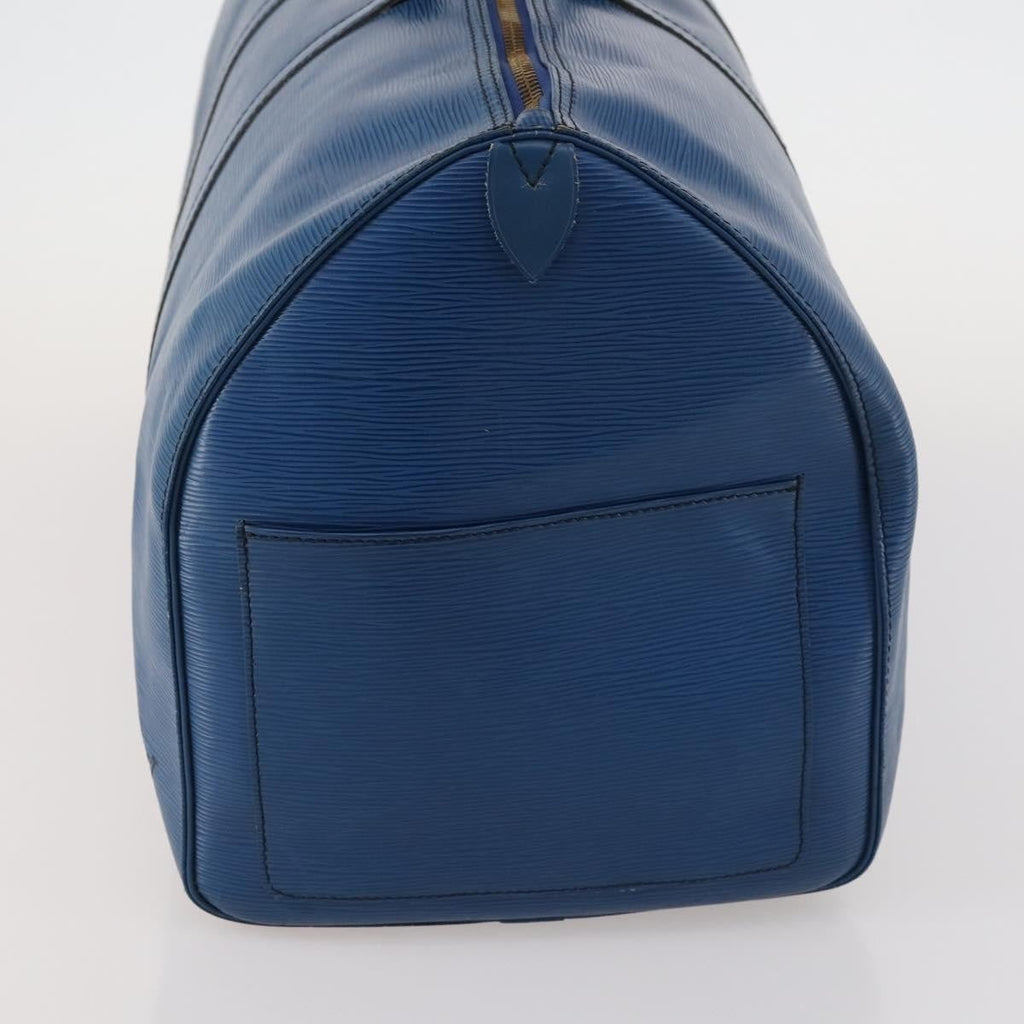 Louis Vuitton Keepall Bag Epi Leather Blue Leather Travel Bag Bag (Pre-Owned)
