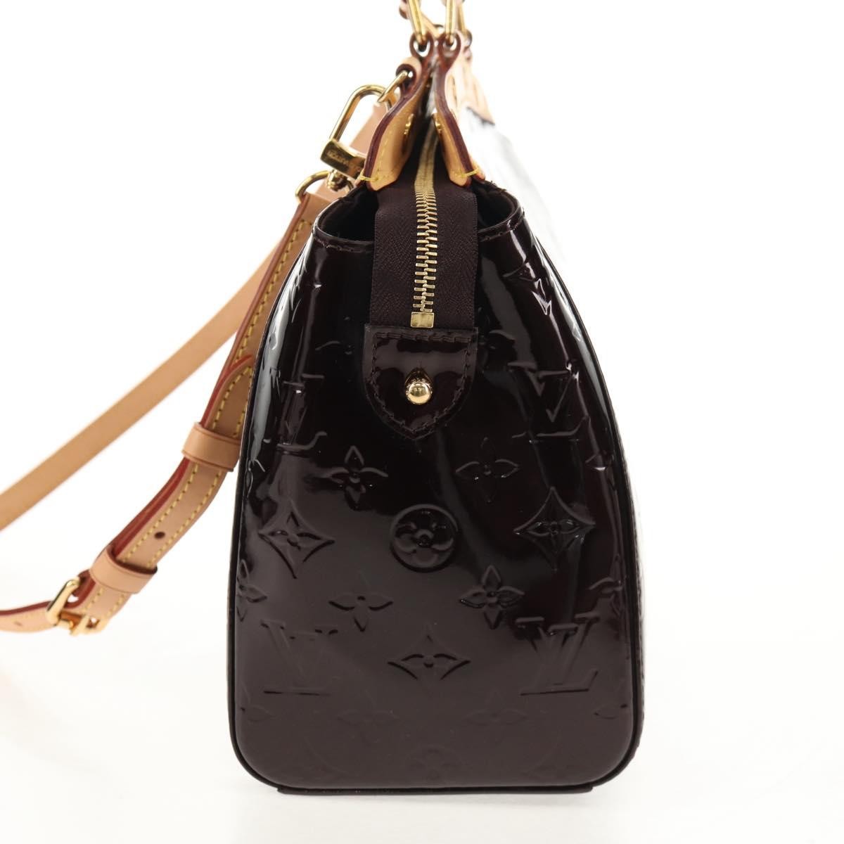 Louis Vuitton Brea Handbag Monogram Vernis Burgundy Patent_Leather Handbag (Pre-Owned)