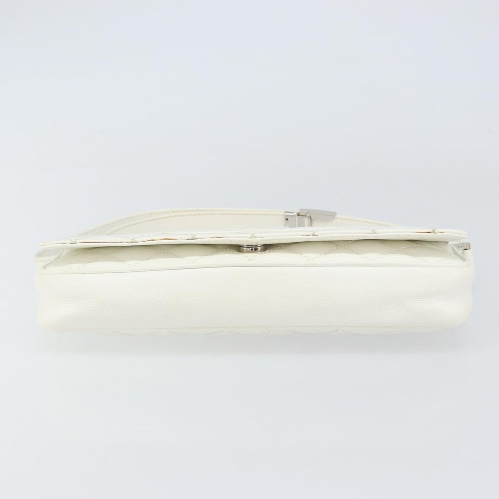 Chanel Vintage Timeless Cc Adjustable Shoulder Bag Quilted Calfskin White Leather Shoulder Bag Bag (Pre-Owned)