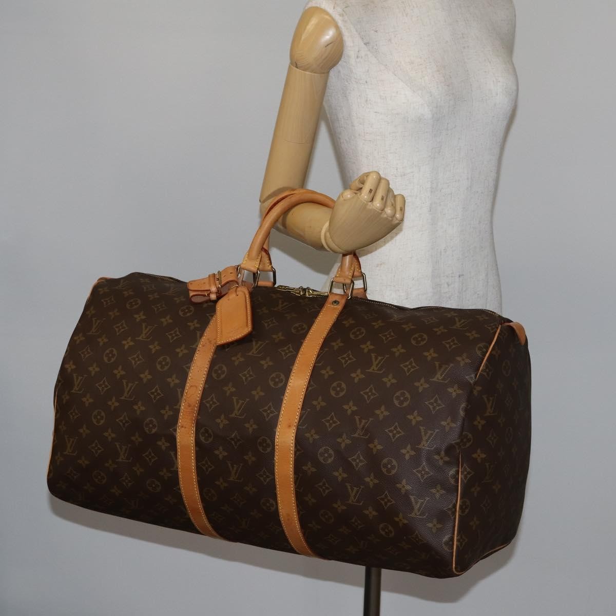 Louis Vuitton Keepall Bag Monogram Canvas Brown Canvas Travel Bag Bag (Pre-Owned)