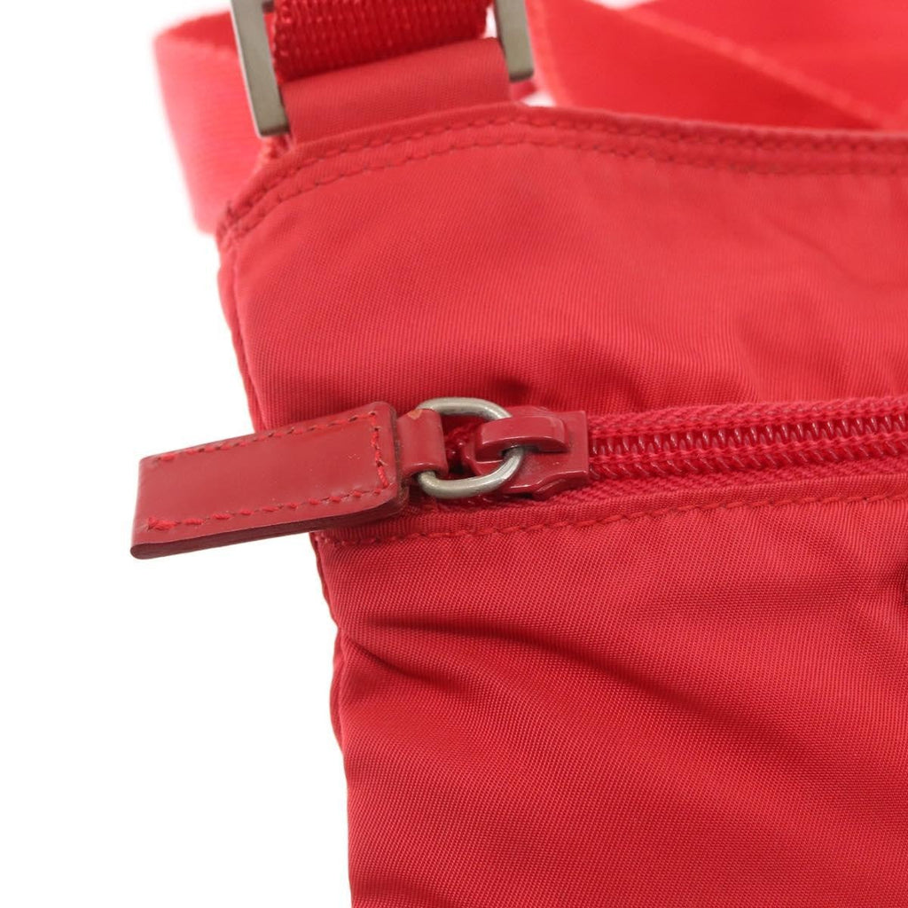 Prada Flat Messenger Bag Tessuto Red Nylon Shoulder Bag Bag (Pre-Owned)