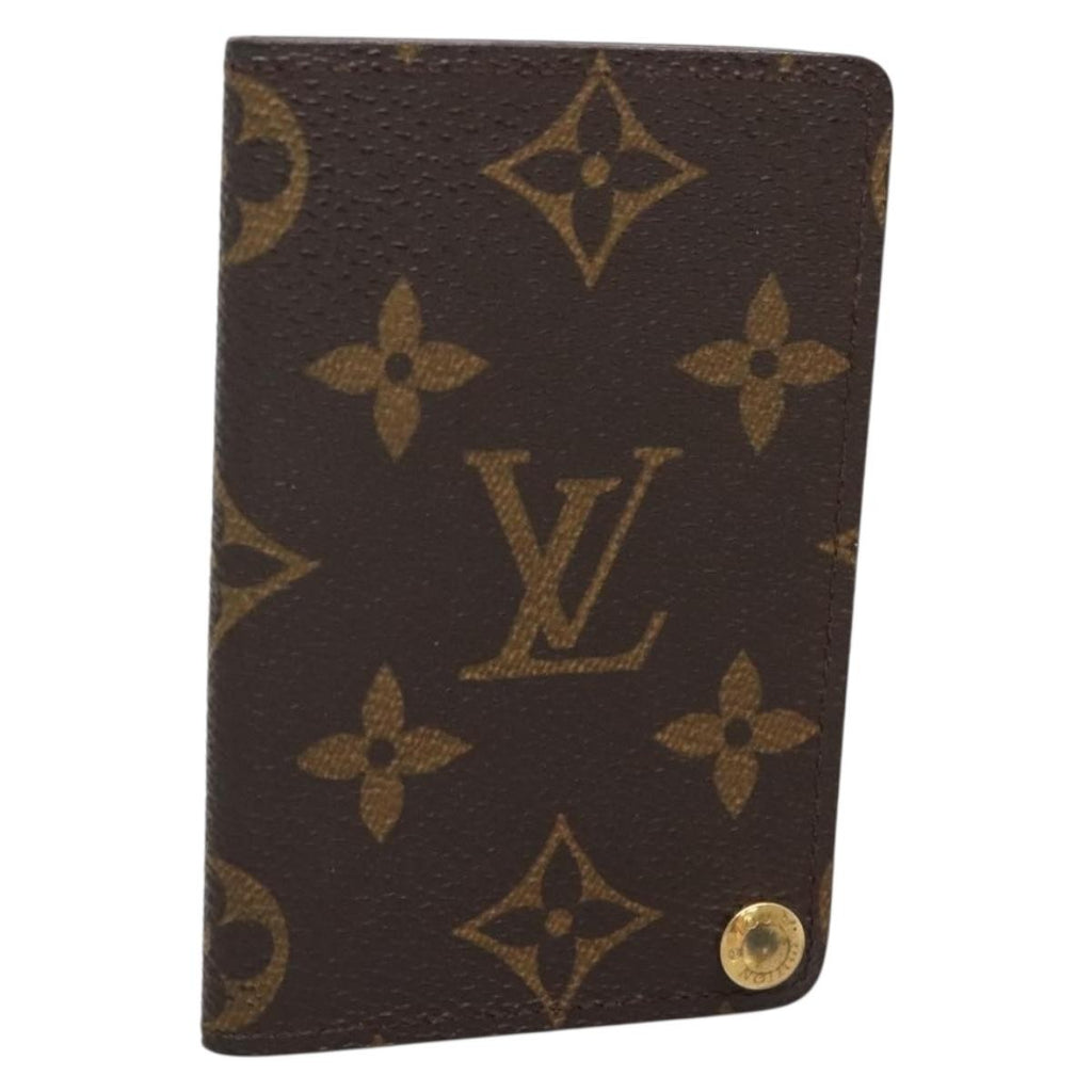 Louis Vuitton Porte Cartes Pression Card Case Monogram Canvas Brown Canvas Card Holders Accessory (Pre-Owned)
