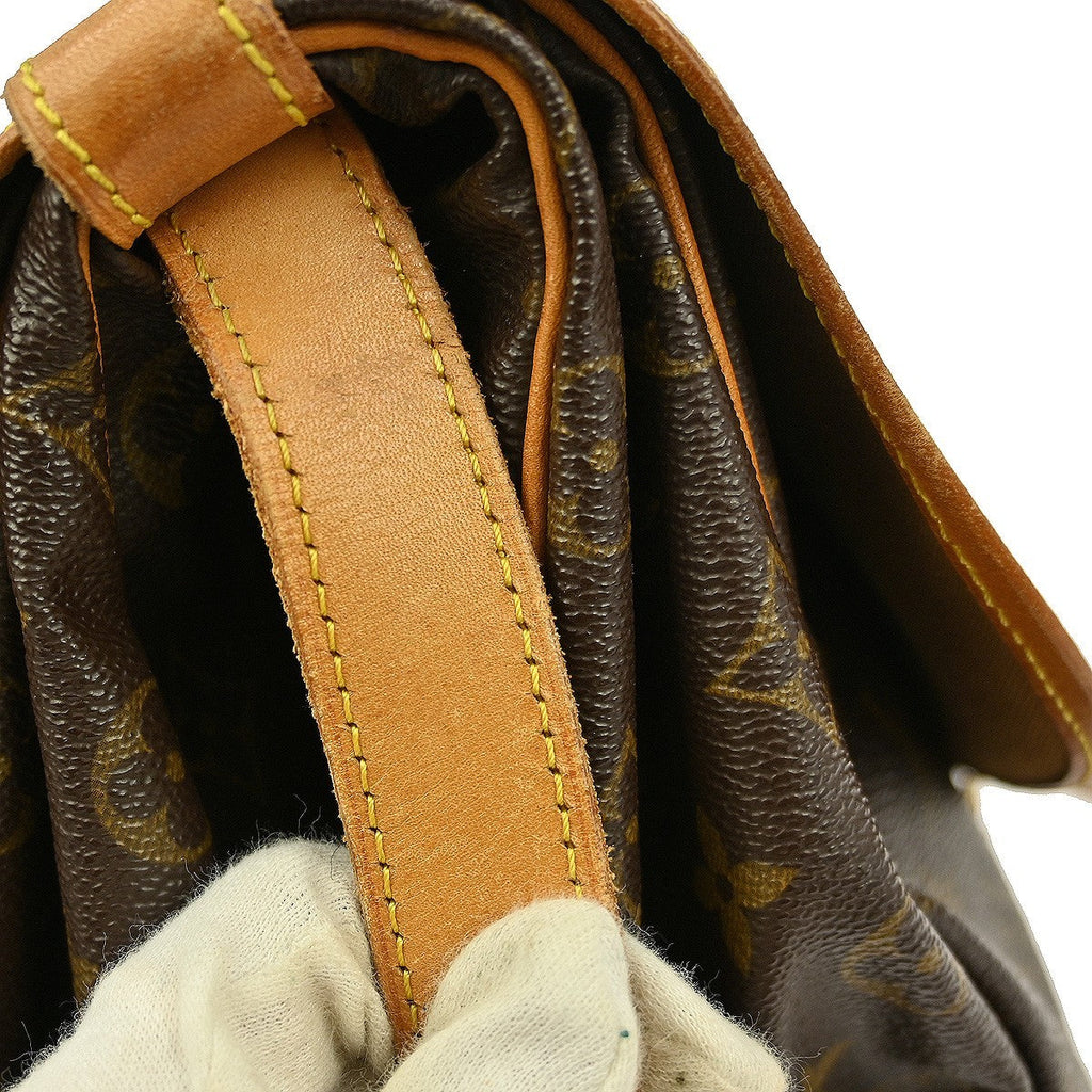 Louis Vuitton Saumur Handbag Monogram Canvas Brown Canvas Shoulder Bag Bag (Pre-Owned)