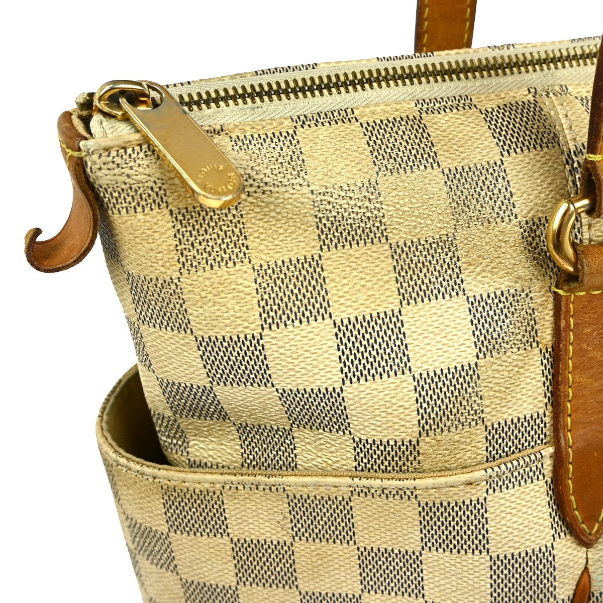 Louis Vuitton Totally Handbag Damier Azur White Canvas Tote Bag Bag (Pre-Owned)