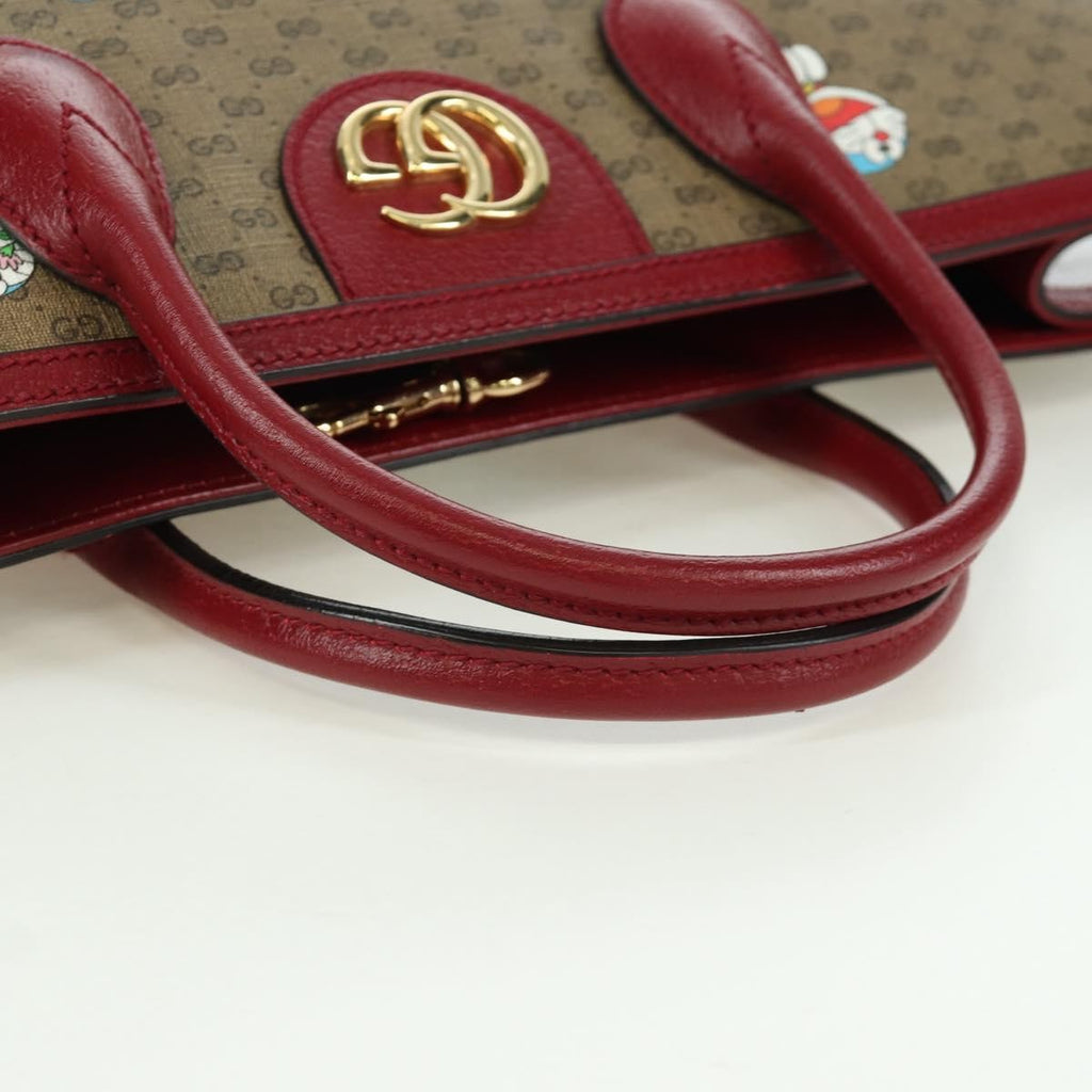 Gucci Doraemon Tote Printed Mini Gg Coated Canvas Beige Canvas Tote Bag Bag (Pre-Owned)