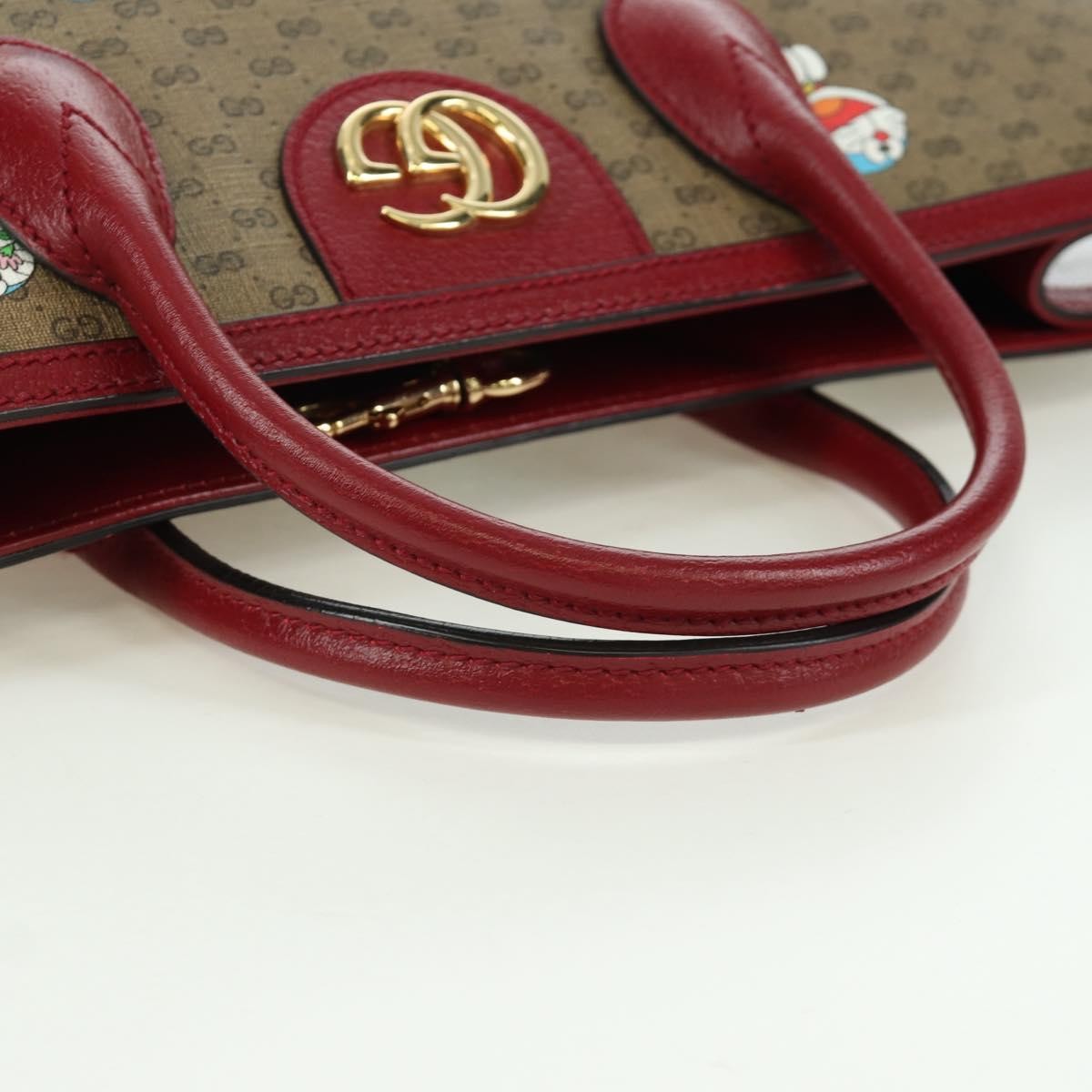 Gucci Doraemon Tote Printed Mini Gg Coated Canvas Beige Canvas Tote Bag Bag (Pre-Owned)