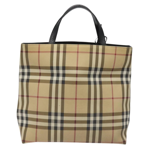 Burberry Nova Check Handbag Nova Check Canvas Beige Canvas Handbag (Pre-Owned)