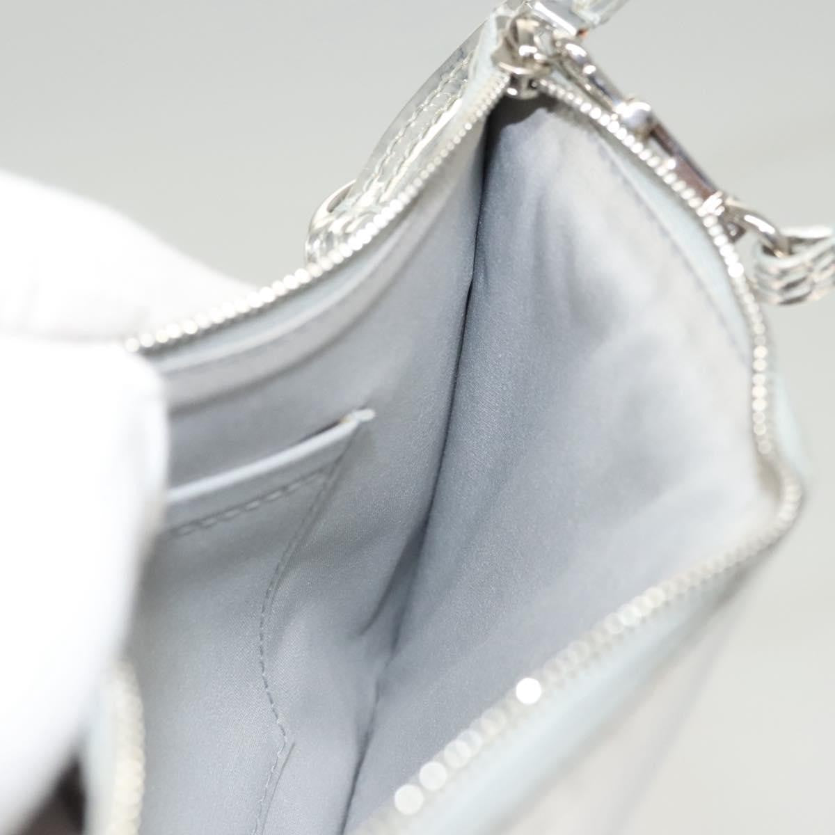 Louis Vuitton Pochette Plate Monogram Mirror Silver Patent_Leather Clutche & Pouche Bag (Pre-Owned)