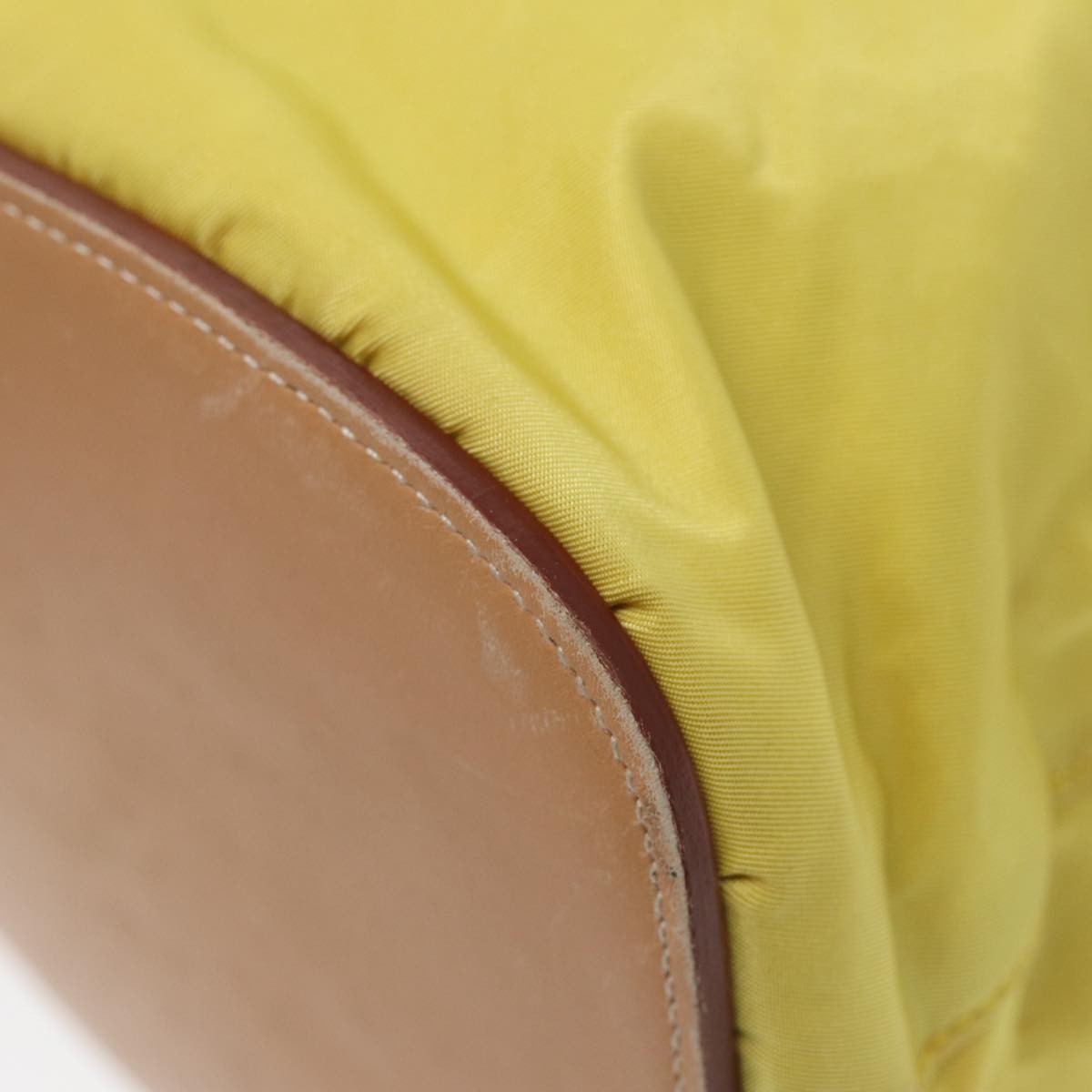 Prada Vintage Shoulder Bag Tessuto Yellow Nylon Shoulder Bag Bag (Pre-Owned)