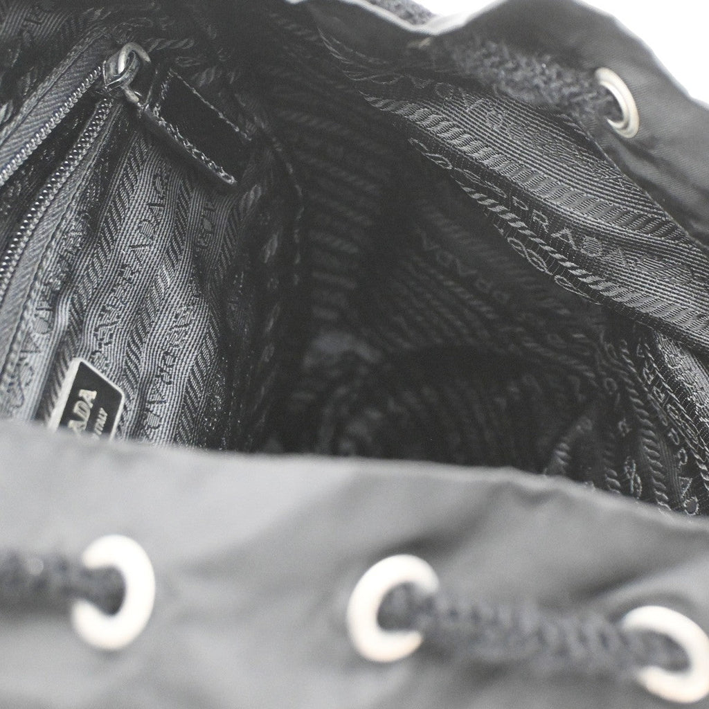 Prada Double Front Pocket Backpack Tessuto Black Nylon Backpack Bag (Pre-Owned)